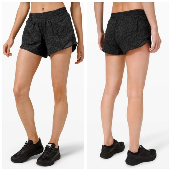 lululemon athletica Pants - Women's Black Patterned Shorts